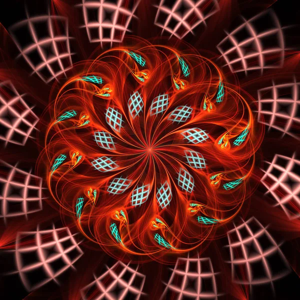 Mandala Fractal Abstrata Ilustração Gerada Por Computador — Fotografia de Stock