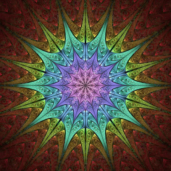 Abstrakt Fraktal Mandala Datorgenererad Illustration — Stockfoto