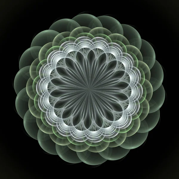 Soyut fraktal mandala, bilgisayar tarafından oluşturulan illüstrasyon.