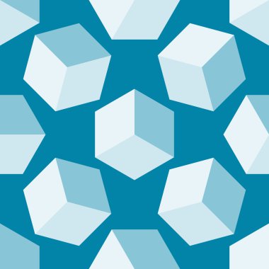 Dikişsiz desen vektör 3d küp, soyut illüstrasyon