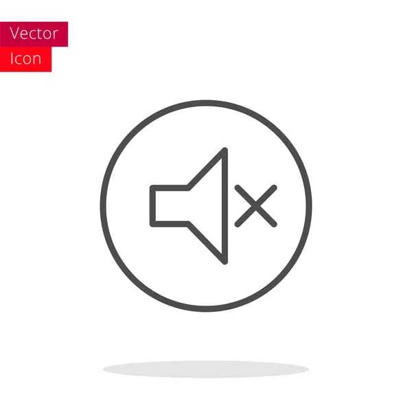 Megáll zene vagy nincs hang a vékony vonal ikon — Stock Vector
