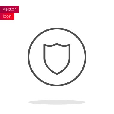 Kalkan ince çizgi simgesi