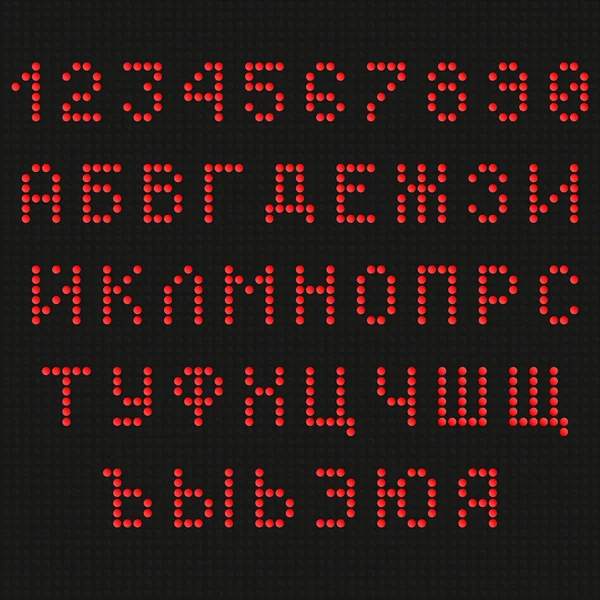 Червоний цифрових під проводом шрифту — стоковий вектор