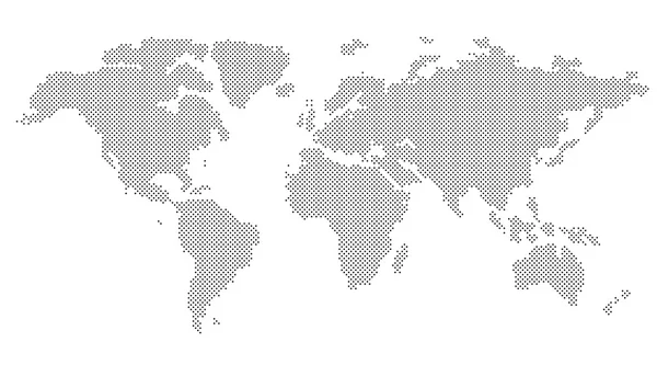 Carte du monde vectorielle à pointillés ronds — Image vectorielle