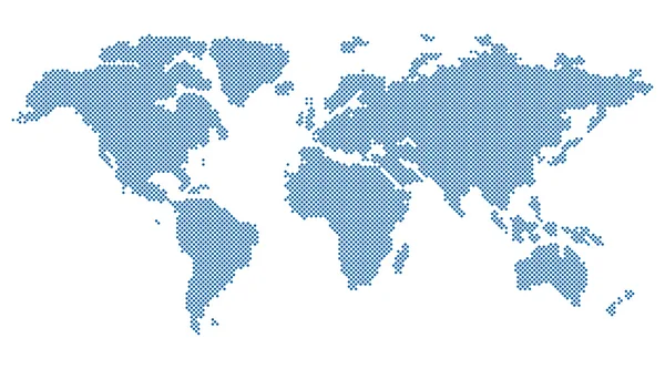 Vektor runde gepunktete Weltkarte — Stockvektor