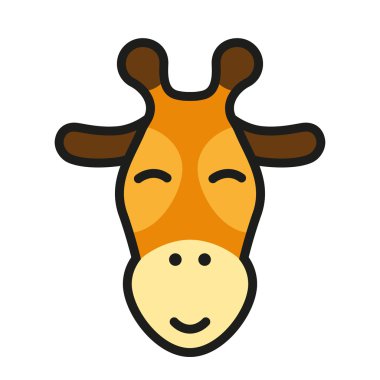 Zürafa kafa simgesi. Vektör çizim