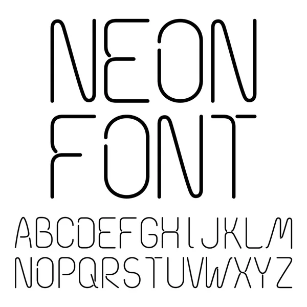 Letras de neón negro, alfabeto — Archivo Imágenes Vectoriales