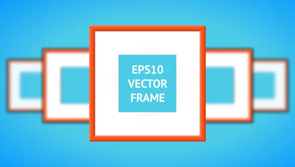 Orange Photo Frame On A Blue Background — Stock Vector