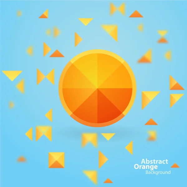 Rezumat portocaliu pătrat pe un fundal albastru — Vector de stoc