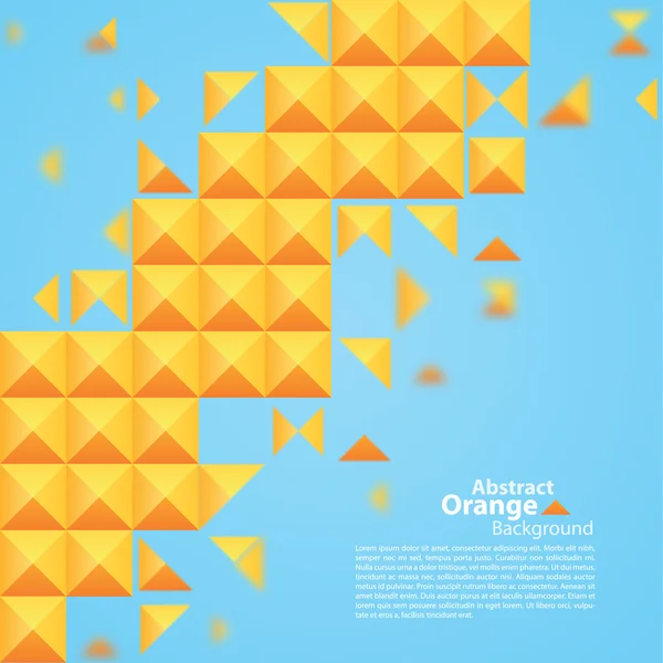 Abstraktes oranges Quadrat auf blauem Hintergrund — Stockvektor