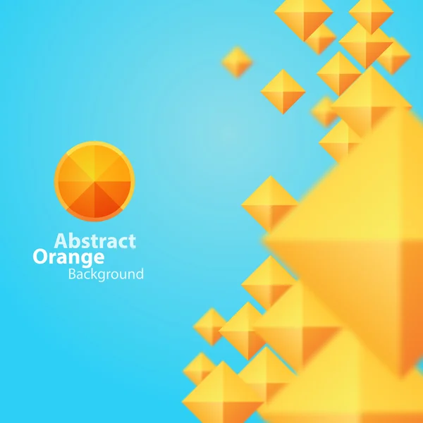 Cuadrado naranja abstracto sobre fondo azul — Vector de stock
