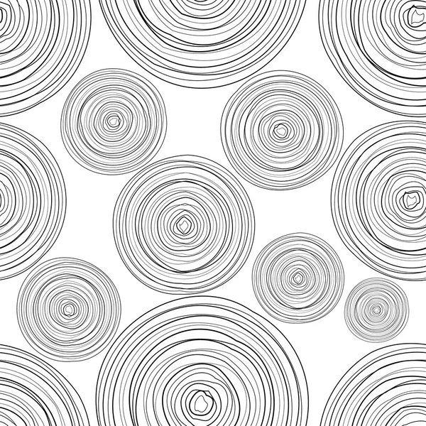 Cercles noirs et blancs motif sans couture — Image vectorielle