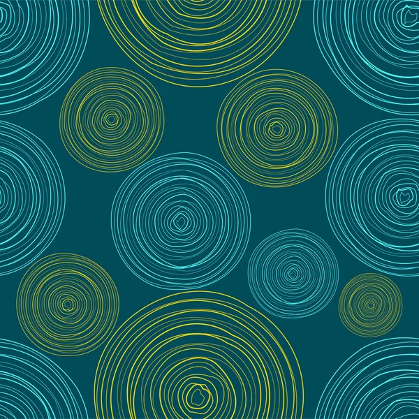 Blauw gekleurde cirkels naadloze patroon — Stockvector