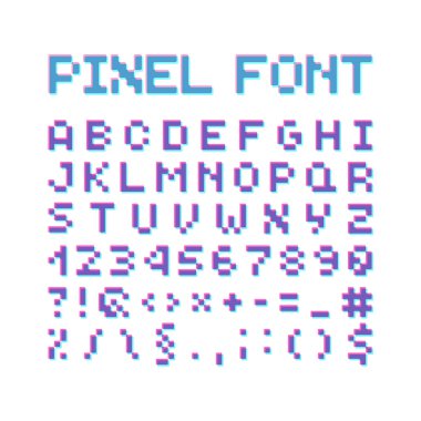 Yuvarlak piksel Font, izole vektör harf, alfabe