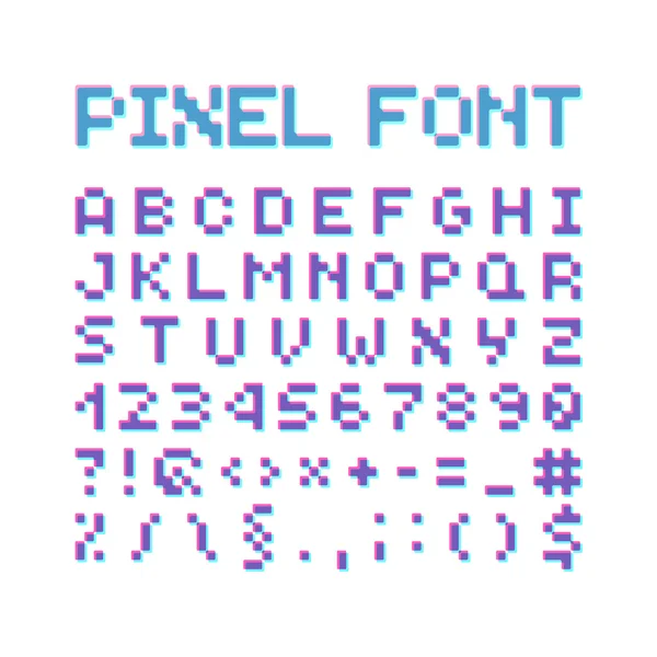 Fuente redonda de píxeles, letras vectoriales aisladas, alfabeto — Archivo Imágenes Vectoriales