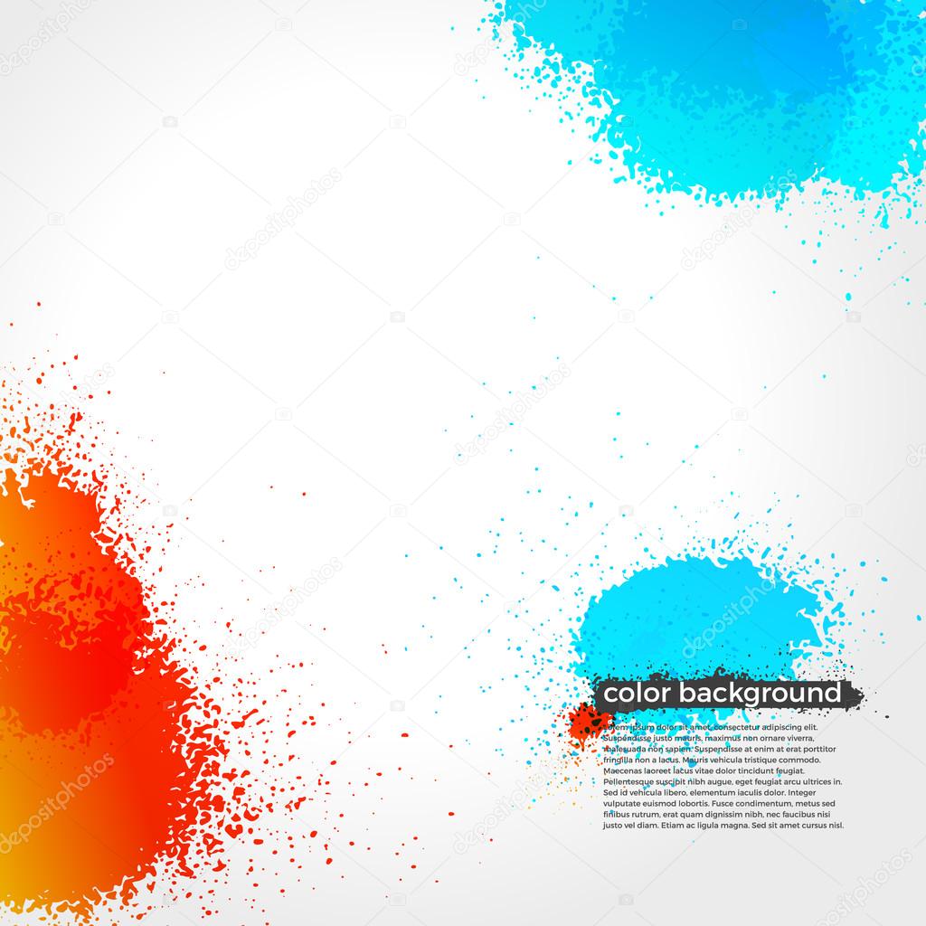 Red, Orange And Blue Splatter Paint Grunge Bright Background
