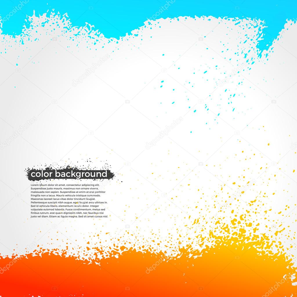 Red, Orange And Blue Splatter Paint Grunge Bright Background