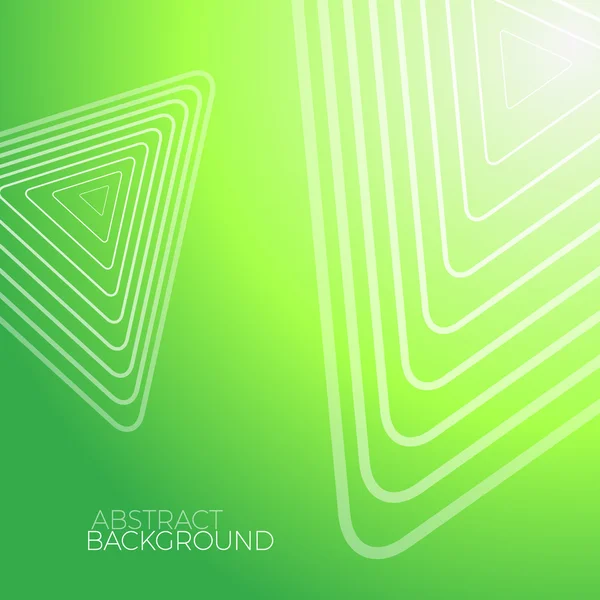 Abstract Green Background With White Triangles — Stock Vector