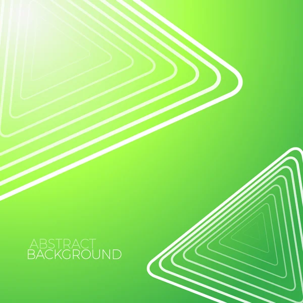 Abstrakter grüner Hintergrund mit weißen Dreiecken — Stockvektor