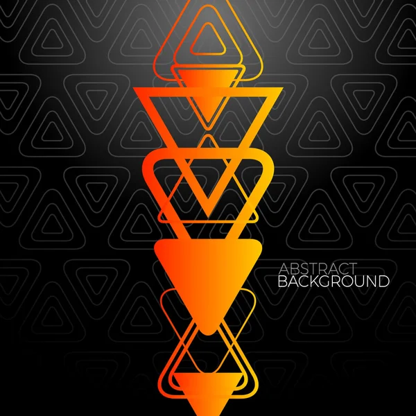 Abstract Black Background With Orange Triangles — Stock Vector