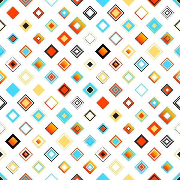 Bright Colorful Seamless Geometric Pattern With Squares — Stock Vector