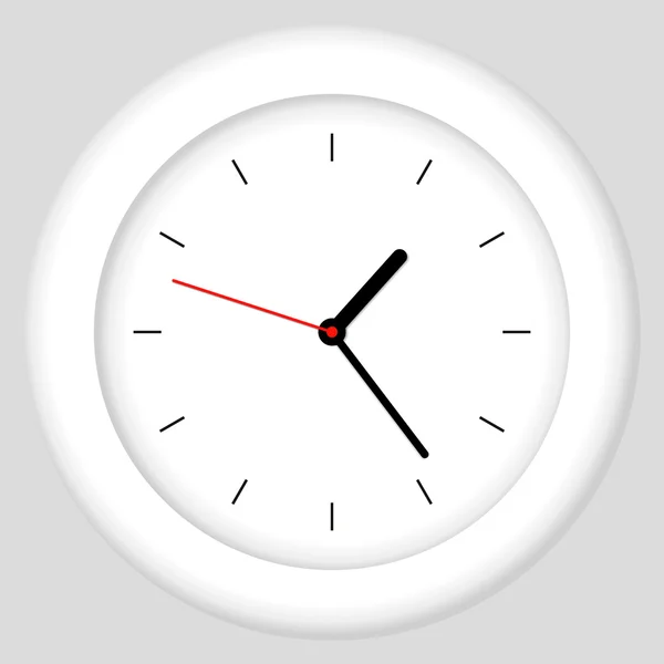 Icon of a white round clock — Stock Vector