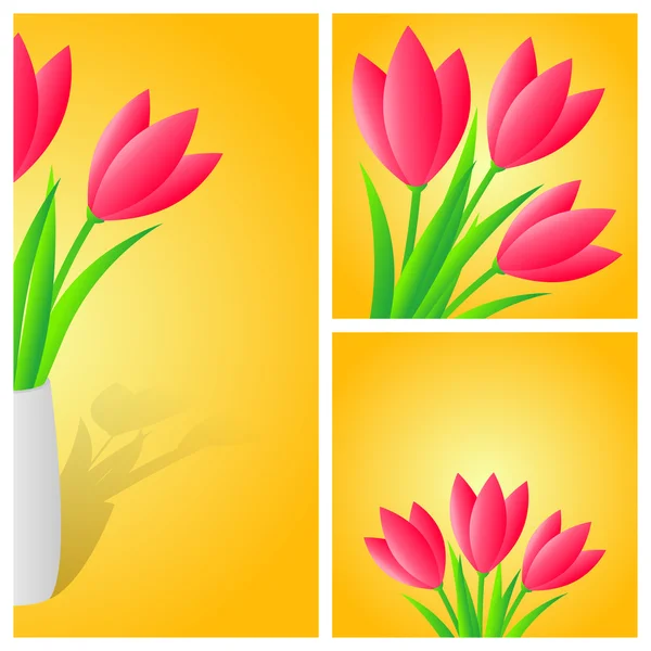 Fondo de primavera con tulipanes — Vector de stock