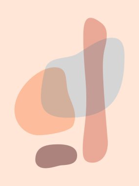 El boyaması soyut çeşitli şekiller denge kompozisyonu, modern İskandinav duvar sanatı, minimalist geometrik baskılar, dekorasyon için vektör çizimi, kartpostal tasarımı veya kapak tasarımı.