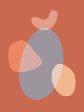 El boyaması soyut çeşitli şekiller denge kompozisyonu, modern İskandinav duvar sanatı, minimalist geometrik baskılar, dekorasyon için vektör çizimi, kartpostal tasarımı veya kapak tasarımı.