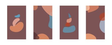 Sosyal medya, öykü şablonu, dekorasyon, kartpostal, paket veya kapak tasarımı için soyut minimalist modayı üstüste koyma biçimi. Vektör illüstrasyonu. 