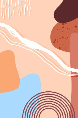 Soyut moda biçimleri ve satır kompozisyonu, sosyal medya için çağdaş doku arka planı, hikaye şablonu, dekorasyon, kartpostal, paket veya kapak tasarımı. Vektör illüstrasyonu.