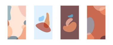 Sosyal medya, öykü şablonu, dekorasyon, kartpostal, paket veya kapak tasarımı için soyut minimalist modayı üstüste koyma biçimi. Vektör illüstrasyonu. 