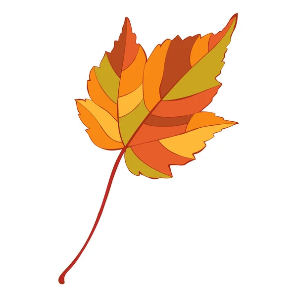 Feuille Érable Automne Isolée Sur Fond Blanc Illustration Vectorielle Style — Image vectorielle