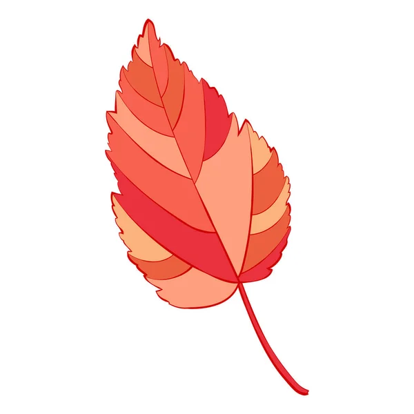 Red Autumn Maple Leafe Isolated White Background Simple Cartoon Flat — Stock Vector