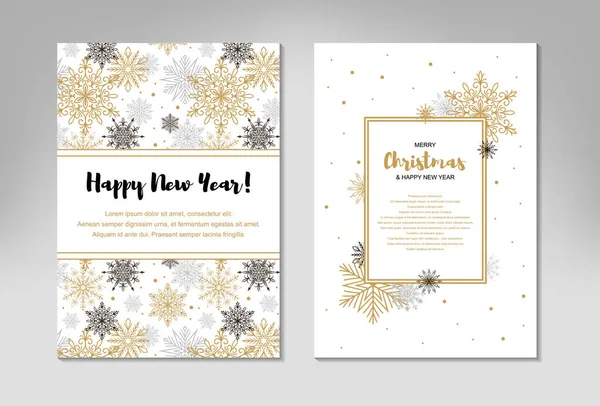 Tarjeta Felicitación Dos Lados Vertical Merry Christmas Año Nuevo Con — Vector de stock