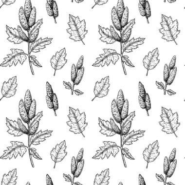 Kinoa kusursuz desen. Robot resim biçiminde vektör illüstrasyonu