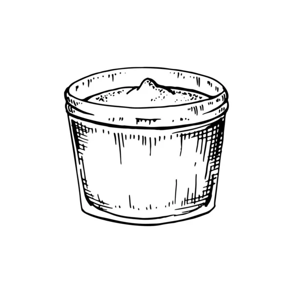 Met Hand Getrokken Verspreid Een Pot Vector Illustratie Schets Stijl — Stockvector