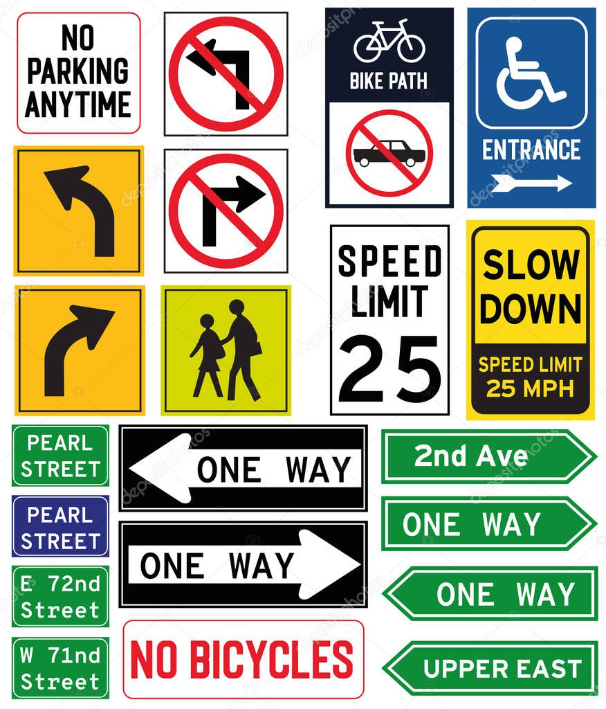 Traffic Signs Vector Illustration Design
