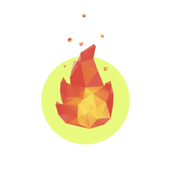Lowpoly ogień ikona — Wektor stockowy