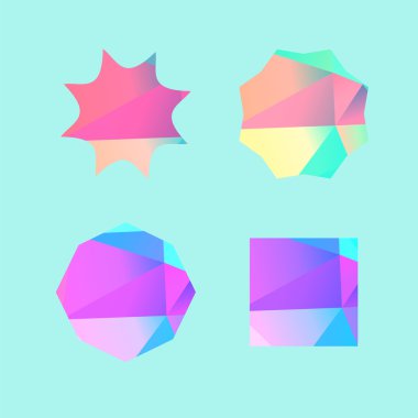 Dikkat lowpoly rozetleri kümesi