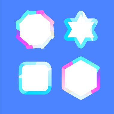 Dikkat lowpoly rozetleri kümesi