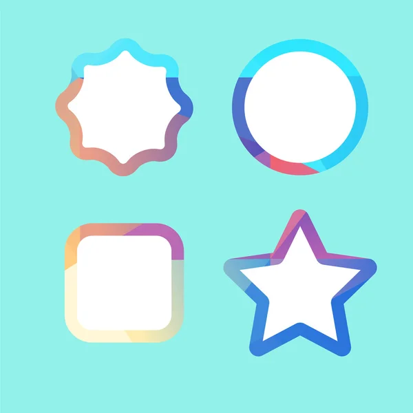 Set of lowpoly badges for attention — Stock Vector