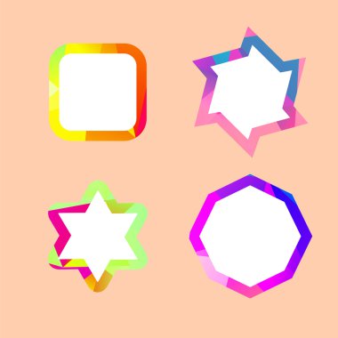 Dikkat lowpoly rozetleri kümesi