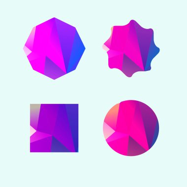 Dikkat lowpoly rozetleri kümesi