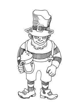 Aziz Patrick. Ulusal İrlanda bayramı. Resim beyaz arkaplanda izole edildi.