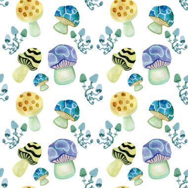 Soyut renkli mantar duvar kağıdının kusursuz deseni