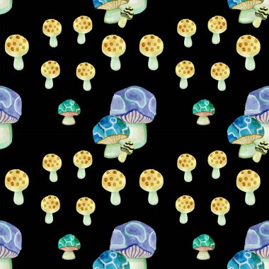 Soyut renkli mantar duvar kağıdının kusursuz deseni