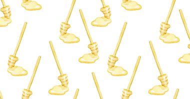 Sosyal ağlar için bal damlatıcı, arı, beyaz ve sarı pankart