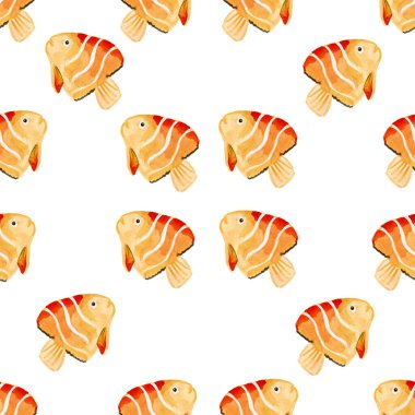 Beyaz arkaplan üzerinde turuncu çizgili suluboya desenleri dijital kağıdın pürüzsüz deseni