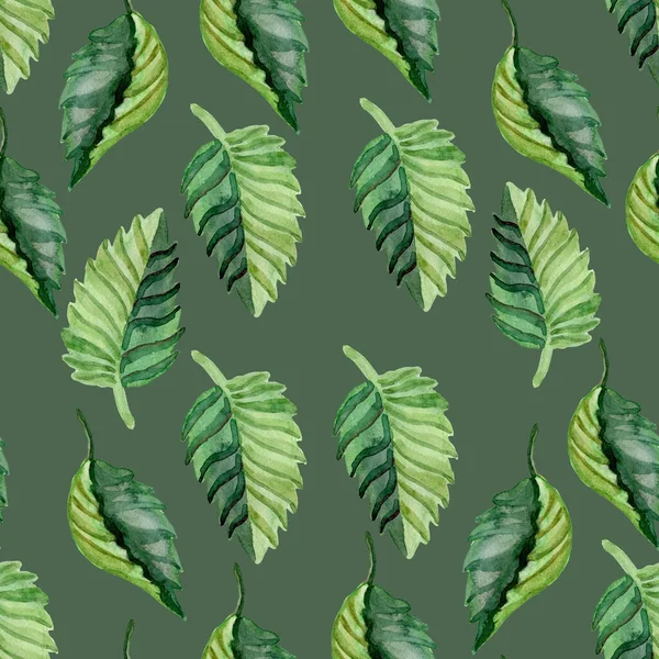 Large green leaves digital paper wallpaper fabric — Stock Photo, Image